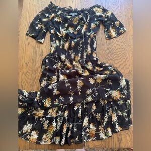 BECCA Yellow and White Sundress with Bell Sleeves whimsygoth peasant